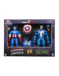 Pack 2 figuras hasbro marvel legends gamerverse captain america vs venom