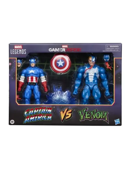 Pack 2 figuras hasbro marvel legends gamerverse captain america vs venom