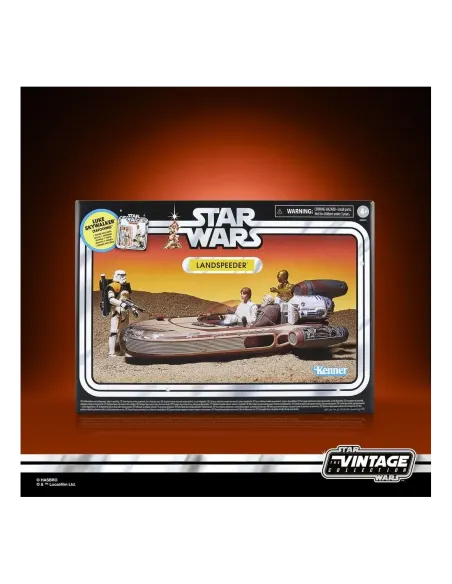 Figura hasbro star wars landspeeder & luke skywalker (tatooine)