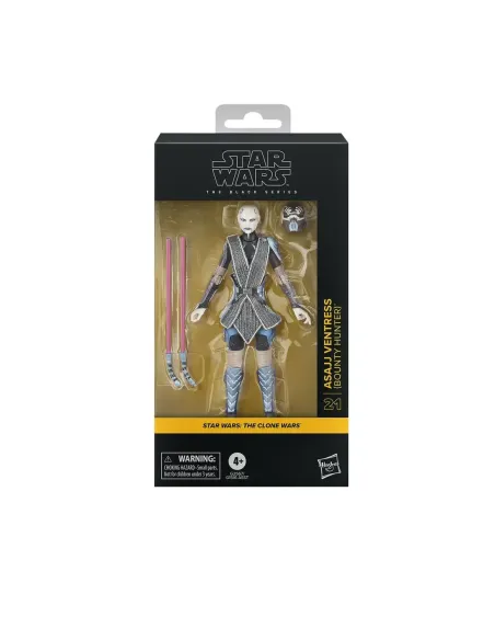 Figura hasbro star wars the black series the clone wars asajj ventress (bounty hunter)