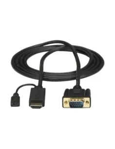 Cable hdmi - micro usb tipo b a vga startech 2m -  macho - hembra - macho -  negro