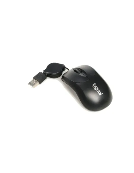 iggual Ratón retráctil COM-BASIC-800DPI negro