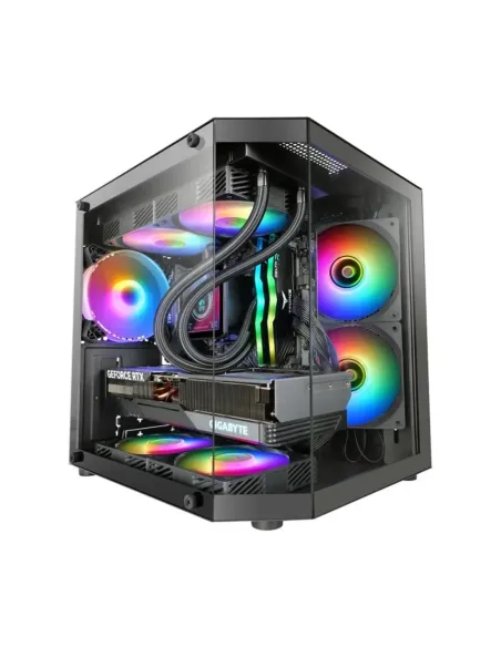 Caja ordenador mars gaming mc3tlite matx rgb cristal templado negro