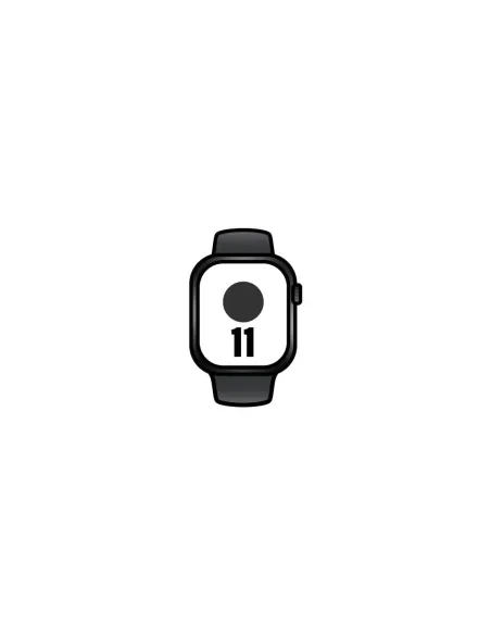 Apple Watch Series 11/ GPS/ Cellular/ 42mm/ Negro Azabache/ Correa Deportiva Negra (M/L)