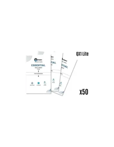 Laminas de proteccion frontales qcharx hidrogel essential hd para qx1 lite 50 unidades