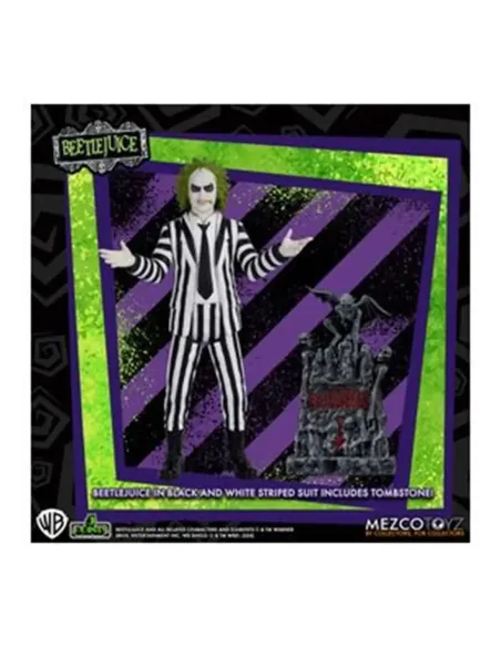 Figura mezco toyz beetlejuice 5 points beetlejuice striped suite 9.5cm