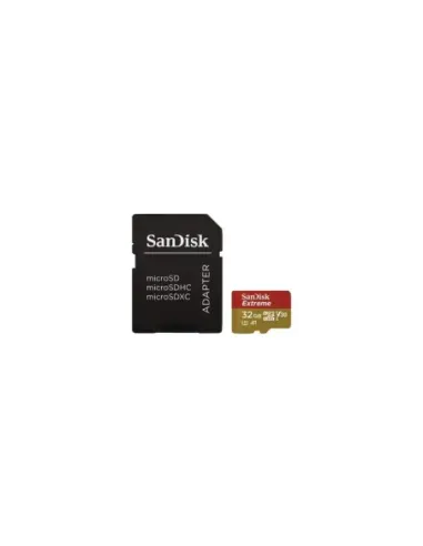 Tarjeta de Memoria SanDisk Extreme 32GB microSD HC UHS-I con Adaptador/ Clase 10/ 100MBs