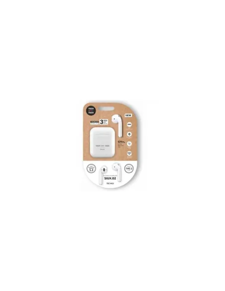 Auriculares Bluetooth Tech One Tech SIUX.02 TEC1402/ con estuche de carga/ Autonomía 6h/ Blancos