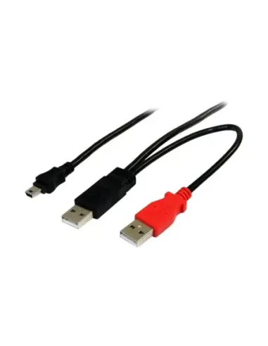 Cable mini usb tipo b a 2x usb tipo a startech 1.8m -  macho - macho -  negro