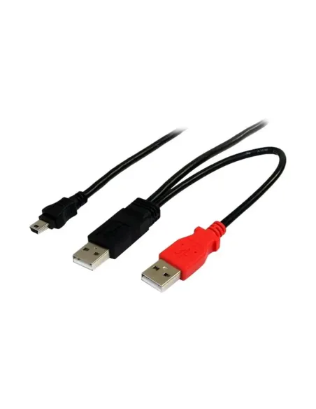 Cable mini usb tipo b a 2x usb tipo a startech 1.8m -  macho - macho -  negro