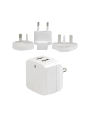 Cargador pared startech usb2pacwh 17w 2x usb tipo a blanco