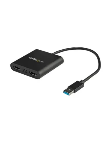 Adaptador usb 3.0 a 2x hdmi staretch 25cm -  macho - hembra -  negro