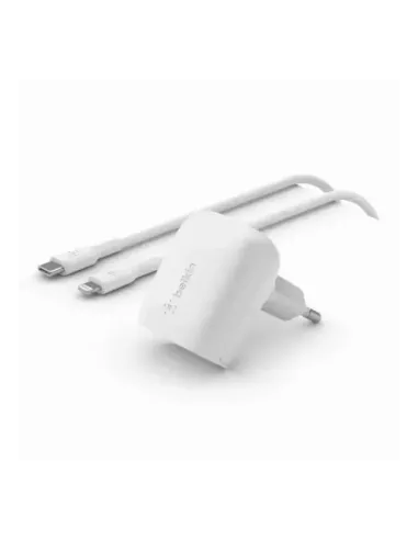 Cargador de pared belkin wca006vf1mwh - b5 20w 1x usb tipo c blanco + cable lightning a usb tipo c 1m