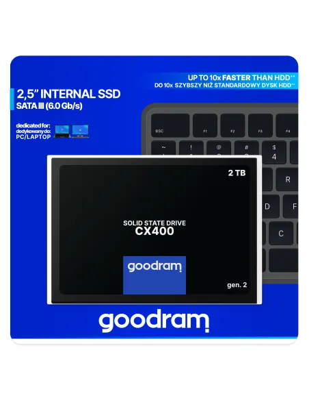 Goodram CX400 SSDPR-CX400-02T-G2 2 TB 2.5" Serial ATA III 3D NAND