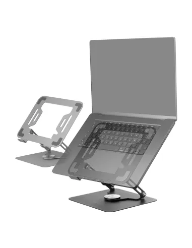 Mars Gaming MA-RSN, Soporte para Portátiles y Tablets hasta 17", Ajuste en Altura + Inclinación + Rotación 360º, Stand
