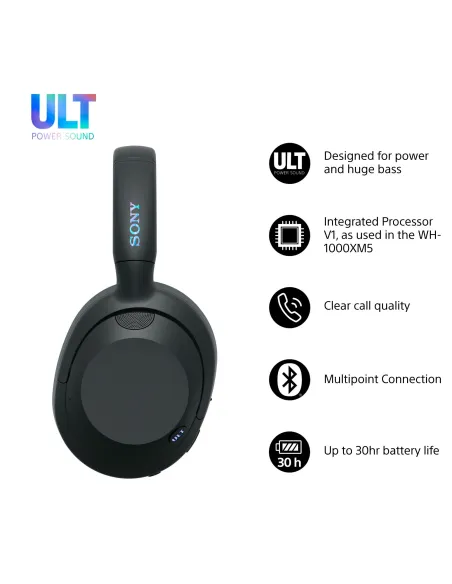 Sony WHULT900NB auricular y casco Auriculares Inalámbrico y alámbrico Diadema Llamadas Música Bluetooth Negro