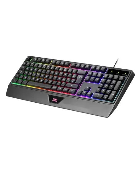 Mars Gaming MCP124, Combo Gaming 3en1, Teclado Ergonómico H-Mech LED RGB, Ratón RGB 3200DPI Switches HUANO, Alfombrilla