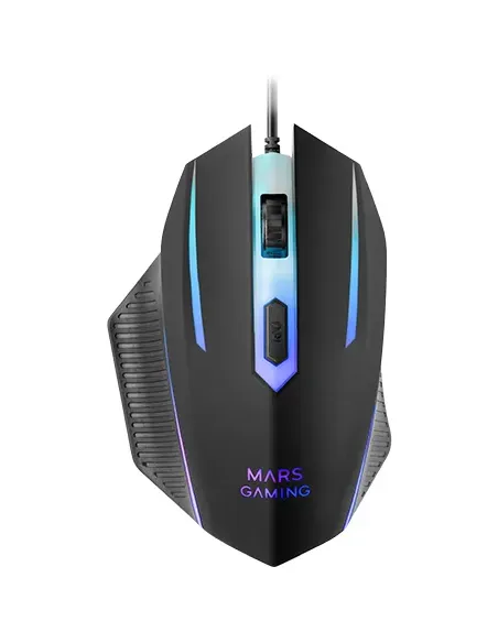 Mars Gaming MCP124, Combo Gaming 3en1, Teclado Ergonómico H-Mech LED RGB, Ratón RGB 3200DPI Switches HUANO, Alfombrilla