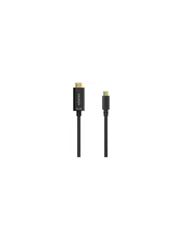 Cable Conversor HDMI 4K Aisens A109-0624/ USB Tipo-C Macho - HDMI Macho/ Hasta 27W/ 1250Mbps/ 1.8m/ Negro