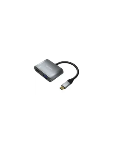 Conversor Aisens A109-0627/ HDMI Hembra - VGA Hembra - USB Tipo-C Macho/ 15cm/ Gris