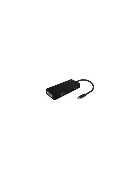 Conversor USB Tipo-C Aisens A109-0679/ HDMI Hembra - VGA Hembra - DVI Hembra - DisplayPort Hembra/ 15cm/ Negro
