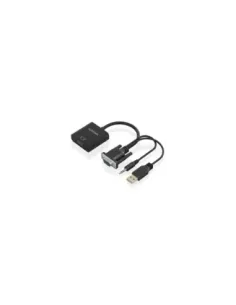 Cable Conversor Aisens A115-0872 SVGA Macho - USB Macho/ Jack Macho - HDMI Hembra/ 20cm/ Negro