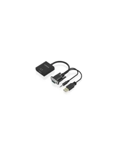 Cable Conversor Aisens A115-0872 SVGA Macho - USB Macho/ Jack Macho - HDMI Hembra/ 20cm/ Negro