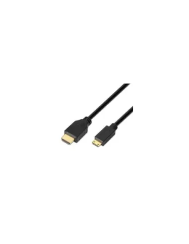 Cable HDMI Aisens A119-0114/ HDMI Macho - Mini HDMI Macho/ Hasta 10W/ 720Mbps/ 1.8m/ Negro