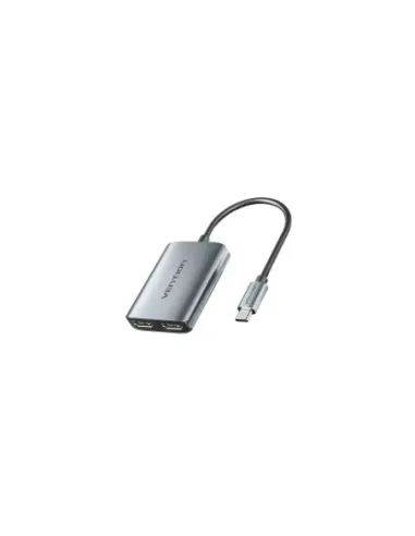 Cable Conversor Vention ACZHB/ USB Tipo-C Macho - 2x HDMI Macho/ Gris