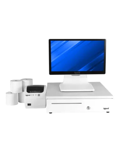 iggual Pack completo TPV blanco 15,6" J4125 30PW EASY80W