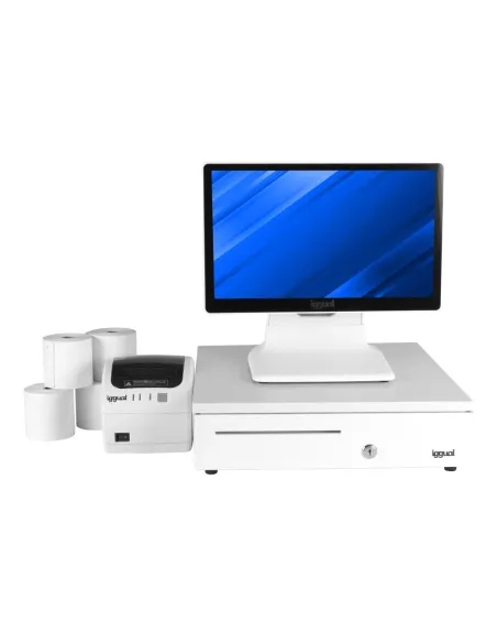 iggual Pack completo TPV blanco 15,6" J4125 30PW EASY80W