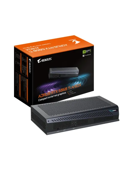 GIGABYTE AORUS RTX 5060 Ti AI BOX Tarjeta Gráfica - 16GB GDDR7, 128bit, PCI-E 5.0, 2572MHz Frecuencia del núcleo, 3 x DP 2.1, 1