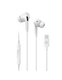 Celly UP1200TYPECWH auricular y casco Auriculares Alámbrico Dentro de oído Llamadas Música USB Tipo C Blanco