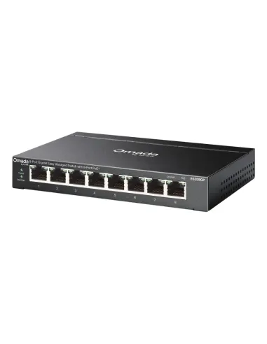 TP-Link Omada ES208GP switch Gestionado L2 Gigabit Ethernet (10 100 1000) Energía sobre Ethernet (PoE) DIN rail Negro