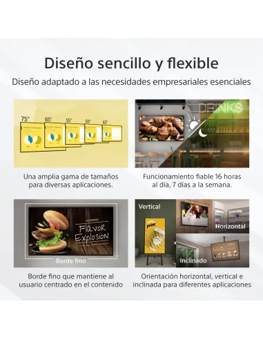 Sony FW-50EZ20L pantalla de señalización Pantalla plana para señalización digital 127 cm (50") LED Wifi 350 cd   m² 4K Ultra HD