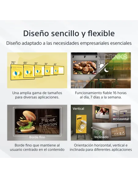 Sony FW-65EZ20L pantalla de señalización Pantalla plana para señalización digital 165,1 cm (65") LCD Wifi 350 cd   m² 4K Ultra
