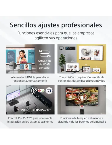 Sony FW-75EZ20L pantalla de señalización Pantalla plana para señalización digital 190,5 cm (75") LED Wifi 350 cd   m² 4K Ultra