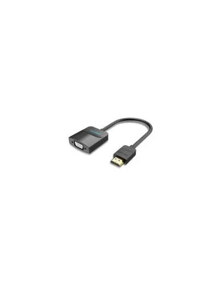Conversor Vention 42161 HDMI Macho - VGA Hembra - Jack 3.5 Hembra/ 15cm/ Negro
