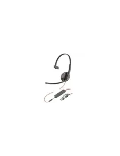 Auricular Poly Blackwire 3215 + Adaptador USB-C/A/ con Micrófono/ Jack 3.5mm/ Negro