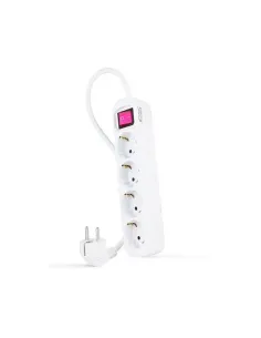 Nanocable Regleta de enchufes de 4 tomas con interruptor, 1.4 metros Blanca