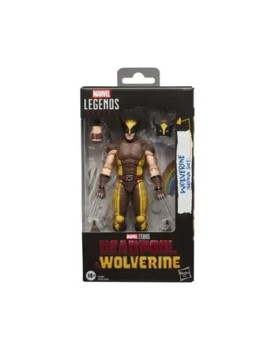 Figura hasbro marvel legends series deadpool & wolverine -  wolverine (brown suit)