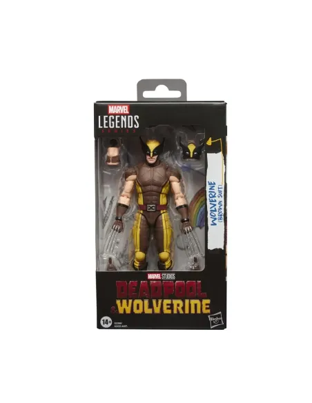 Figura hasbro marvel legends series deadpool & wolverine -  wolverine (brown suit)