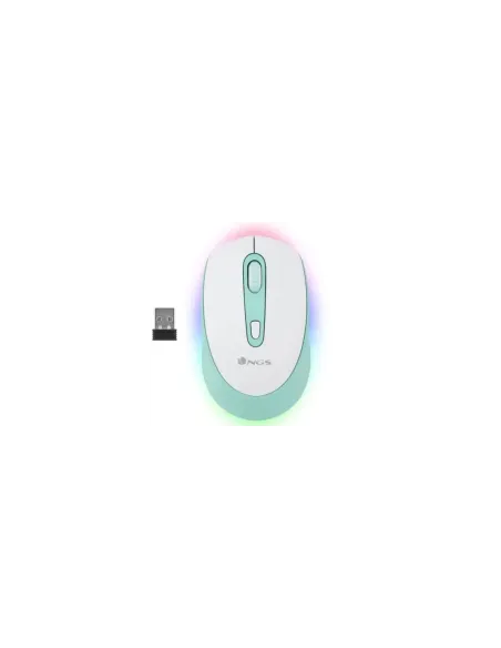 Ratón Inalámbrico NGS Smog Mint-RB/ Batería recargable/ Hasta 2400 DPI/ Verde Menta