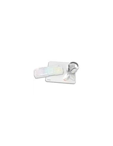 Pack Gaming Krom Kenta/ Teclado RGB + Ratón + Alfombrilla + Auriculares/ Blanco