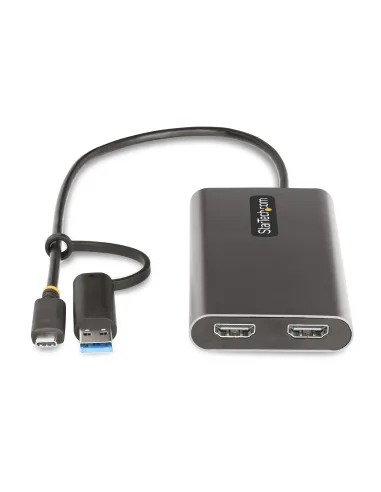 StarTech.com Adaptador USB-C a HDMI Doble - USB Tipo C a 2 Monitores HDMI - 4K 60Hz - Entrega de Alimentación PD de 100W con