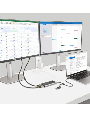 StarTech.com Adaptador USB-C a HDMI Doble - USB Tipo C a 2 Monitores HDMI - 4K 60Hz - Entrega de Alimentación PD de 100W con