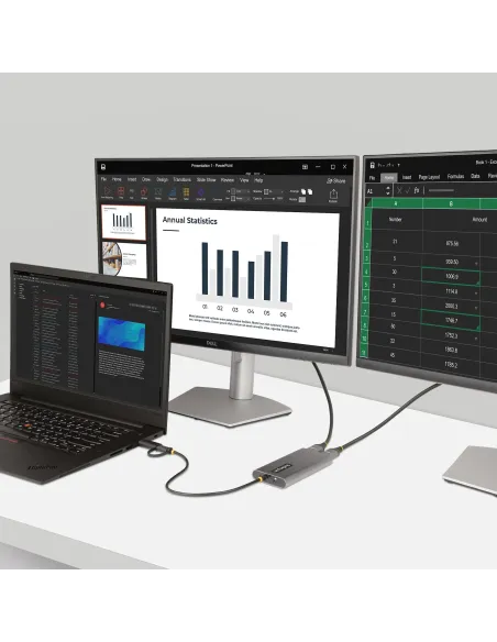 StarTech.com Adaptador USB-C a HDMI Doble - USB Tipo C a 2 Monitores HDMI - 4K 60Hz - Entrega de Alimentación PD de 100W con