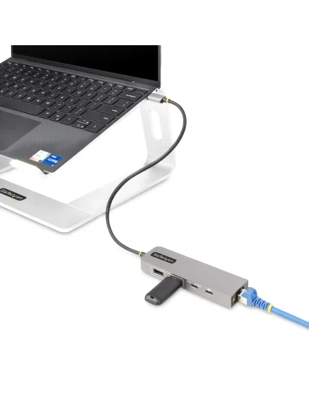 StarTech.com Hub USB-C de 3 Puertos con Red Ethernet de 2,5Gbps y Entrega de Alimentación PD de 100W de Paso - USB 3.2 10Gbps -