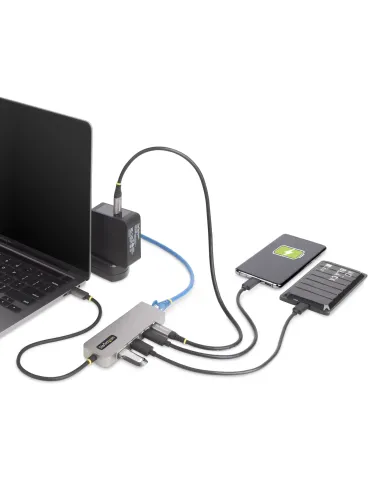 StarTech.com Hub USB-C de 3 Puertos con Red Ethernet de 2,5Gbps y Entrega de Alimentación PD de 100W de Paso - USB 3.2 10Gbps -