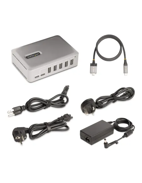 StarTech.com 10G5A2CS-USB-C-HUB hub de interfaz USB 3.2 Gen 2 (3.1 Gen 2) Type-C 10000 Mbit s Plata